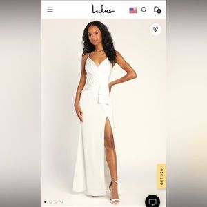 Lulus White Satin Bridesmaid Dress - New With Tags